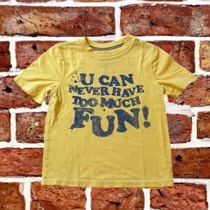 Old Navy Yellow Kids Fun Graphic T-Shirt - Can Never Have Too Much Fun Size 5T